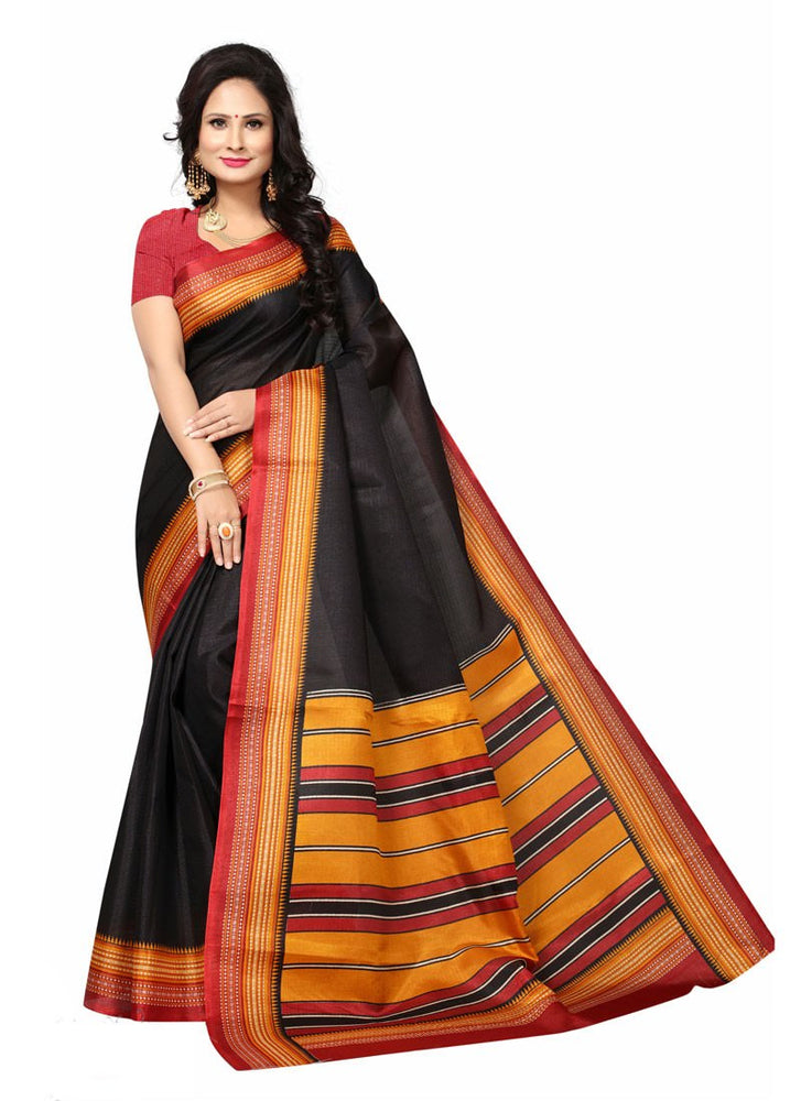 Black, Yellow, Maroon Color  Art Silk Saree only in Bigswipe