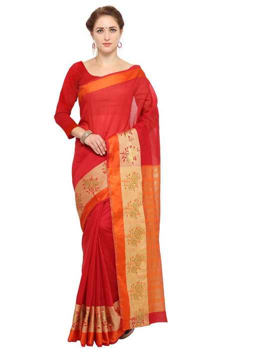 Maroon Color Cotton Silk Saree only in Bigswipe