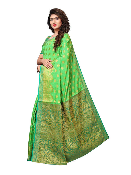 Green Color Poly Silk Saree only in Bigswipe