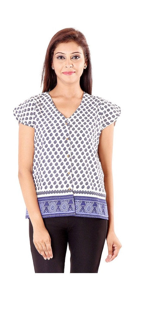 Polyester Printed Blue Top only in Bigswipe