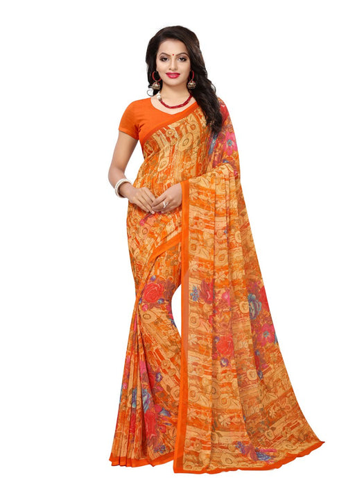 Orange, Multi Color  Georgette Saree only in Bigswipe