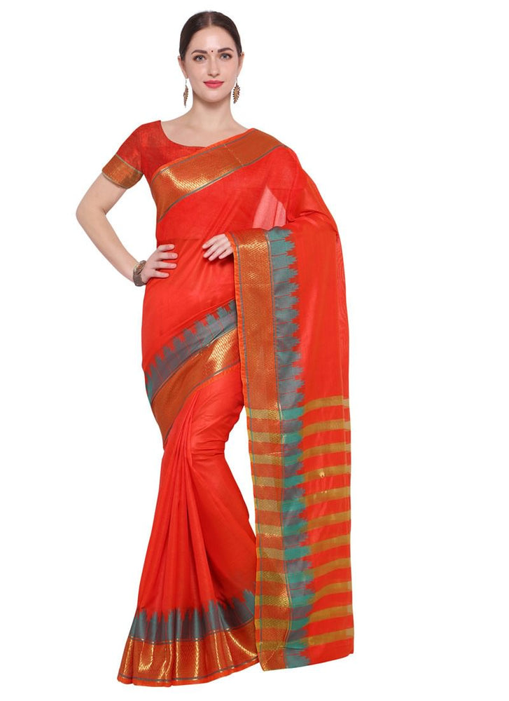 Orange Color Kota Silk Saree only in Bigswipe