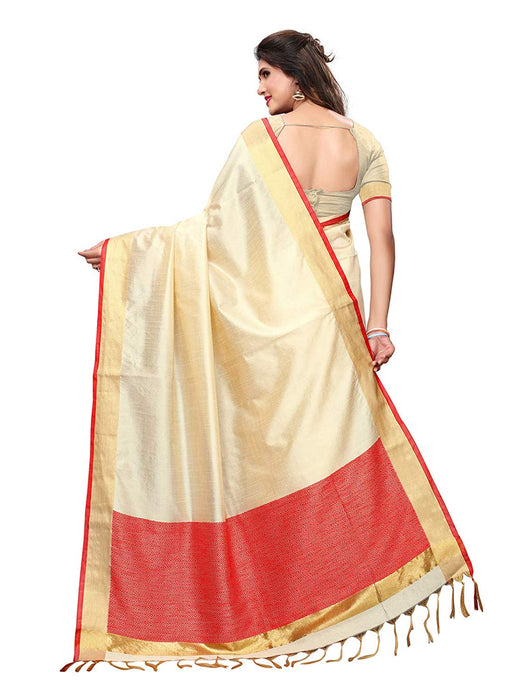 Beige Color Tussar Silk (Art Silk) Saree only in Bigswipe