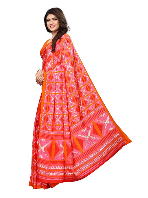 Pink, Orange, Multi Color Crepe Saree only in Bigswipe