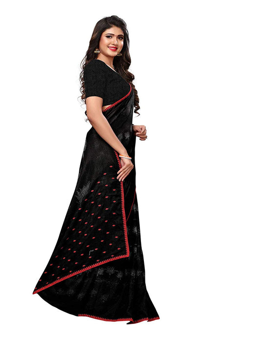 Black Color Vichitra Silk (Art Silk) Saree only in Bigswipe