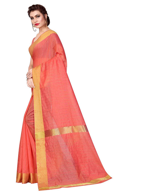 Peach Color Cotton Silk Saree only in Bigswipe