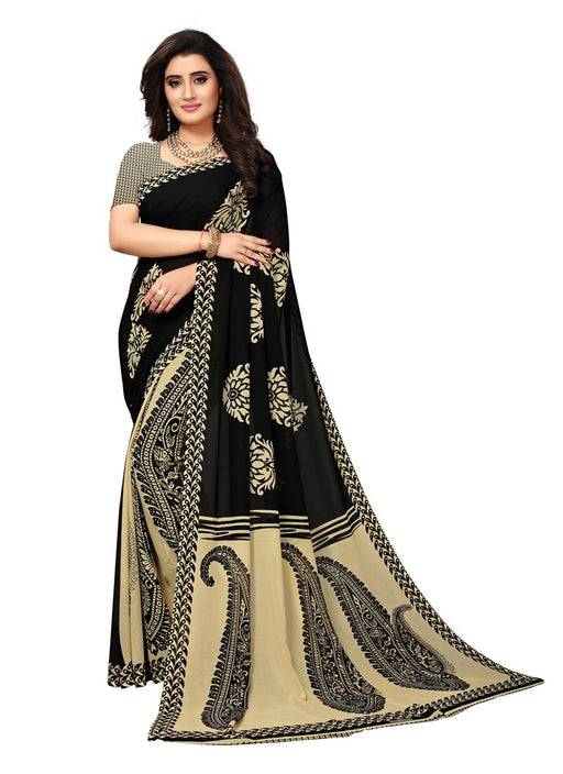 Black, Beige Color  Georgette Saree only in Bigswipe