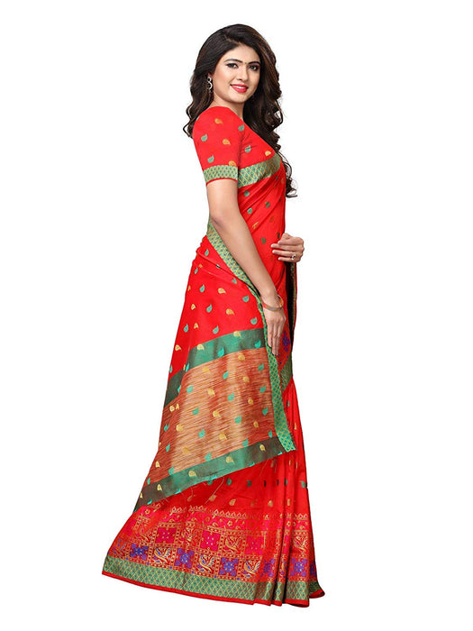 Red Color Chanderi Silk Saree