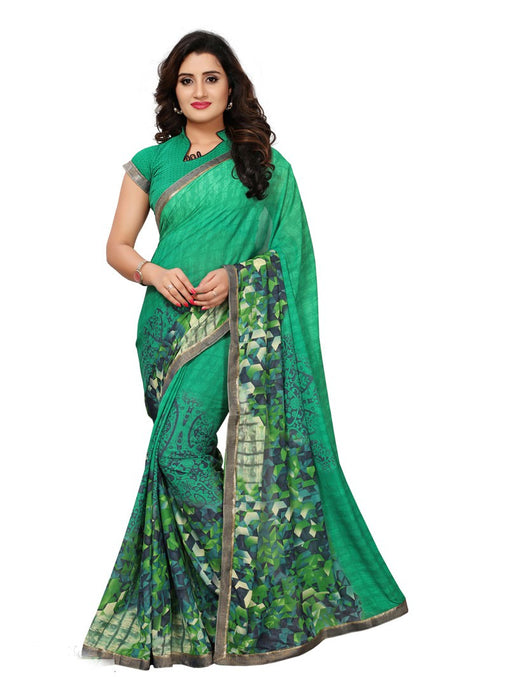 Green, Multi Color  Georgette Saree only in Bigswipe