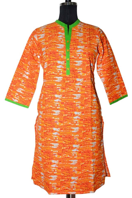 Cotton Round Neck Printed Kurti only in Bigswipe