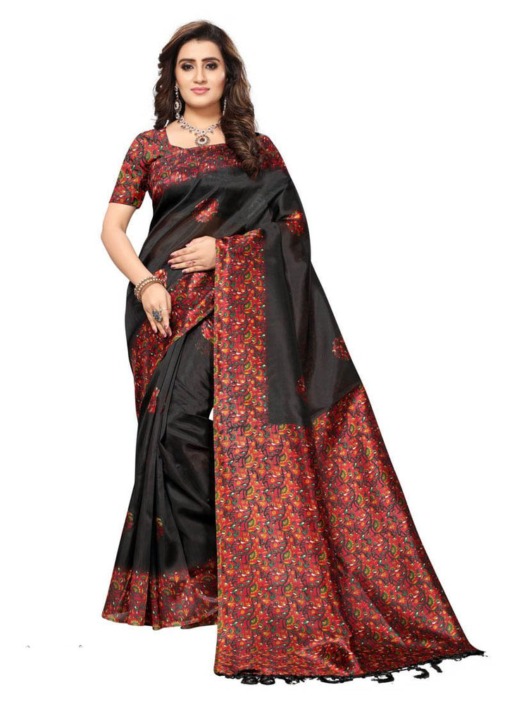 Black, Multi Color  Poly Silk Saree only in Bigswipe