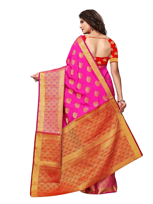 Pink Color Poly Silk Saree only in Bigswipe