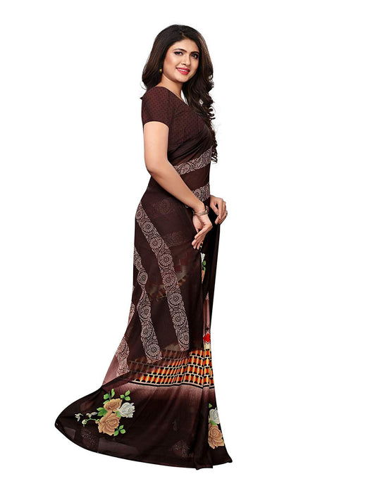 Brown, Multi Color Georgette Saree only in Bigswipe