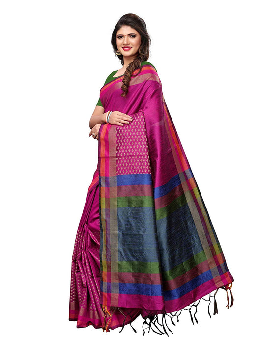 Magenta Color Tussar Silk (Art Silk) Saree only in Bigswipe