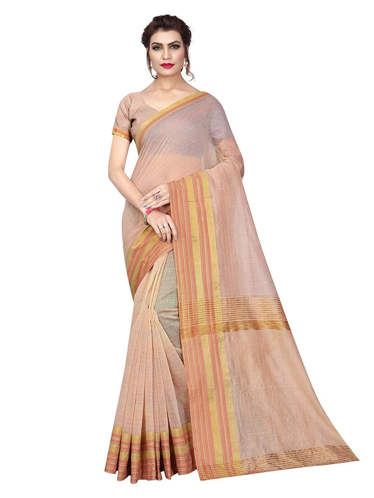 Beige Color Poly Silk Saree only in Bigswipe