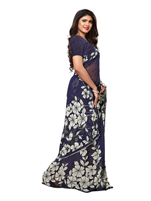 Navy Blue, Multi Color Georgette Saree only in Bigswipe