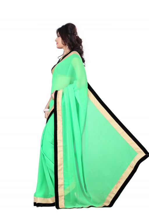 Georgette Gota Patti Saree With Blouse only in Bigswipe