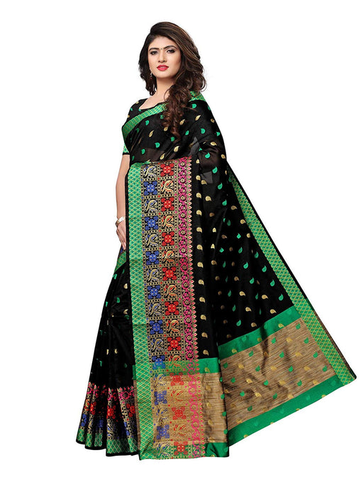 Black Color Chanderi Silk Saree only in Bigswipe