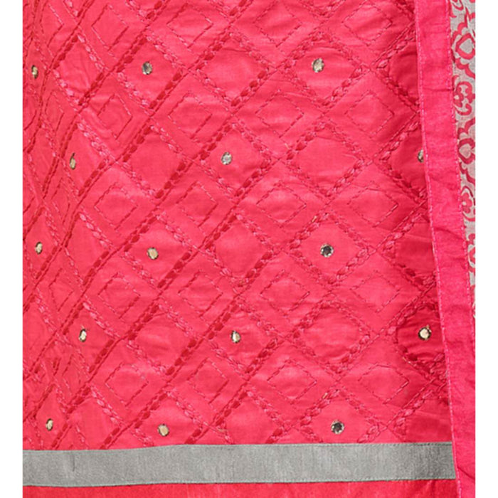 Cotton Fabric Pink Color Dress Material only in Bigswipe