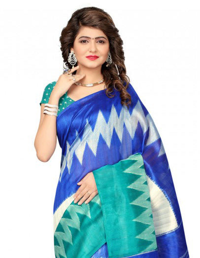 Printed Bhagalpuri Art Silk Multicolor Saree only in Bigswipe