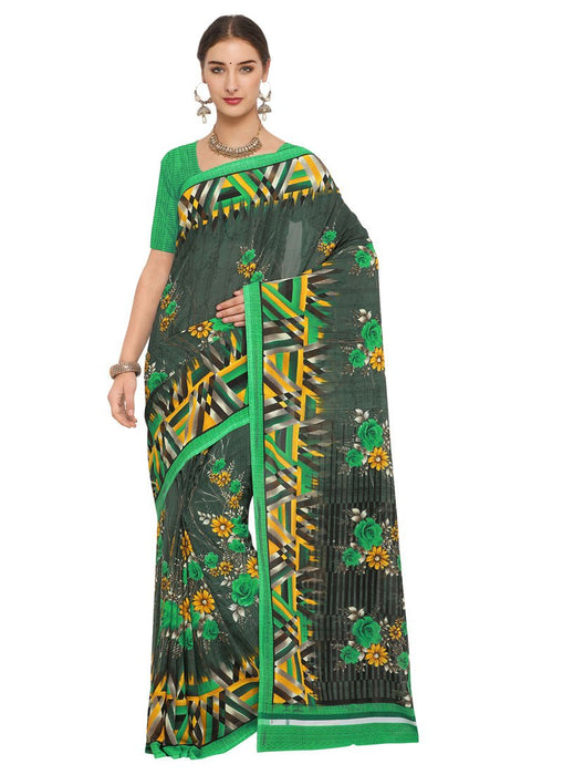 Black, Green Color Georgette Saree only in Bigswipe