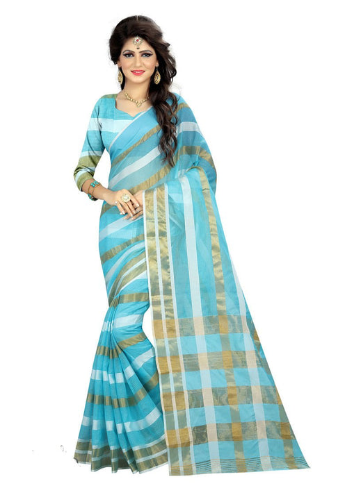 Blue,Golden Color Poly Silk Saree only in Bigswipe