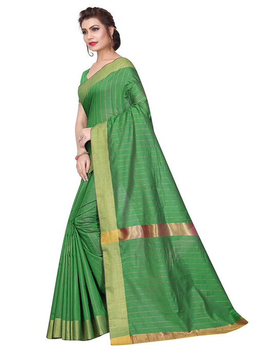 Green Color Cotton Silk Saree only in Bigswipe