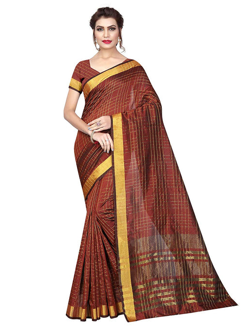 Brown Color Poly Silk Saree only in Bigswipe