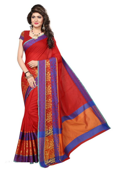 Orange Color  Cotton Silk Saree only in Bigswipe