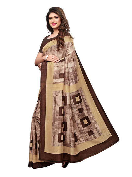 Brown, Beige Color Vichitra Silk (Art Silk) Saree only in Bigswipe