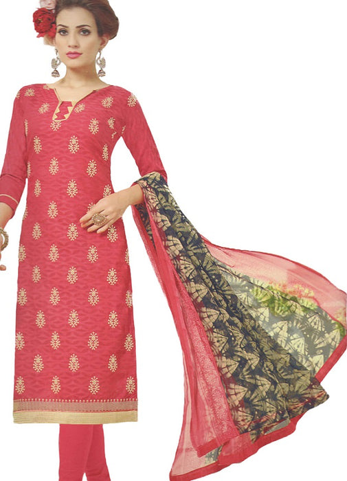 Embroidered Jacquard Cotton Unstitched Dress Material For Women only in Bigswipe