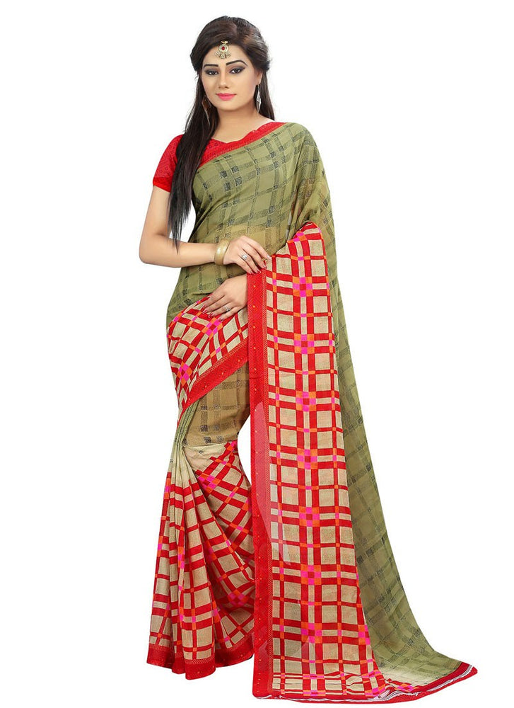 Green,Multi Color Georgette Saree only in Bigswipe