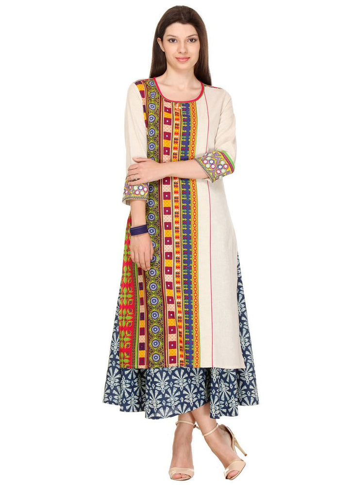 Multi Color Printed Rayon Kurti only in Bigswipe