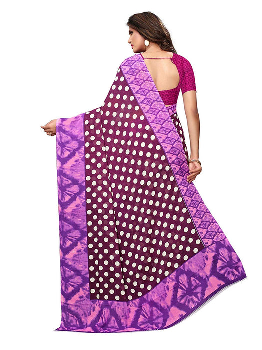 Purple, Pink, Multi Color Georgette Saree