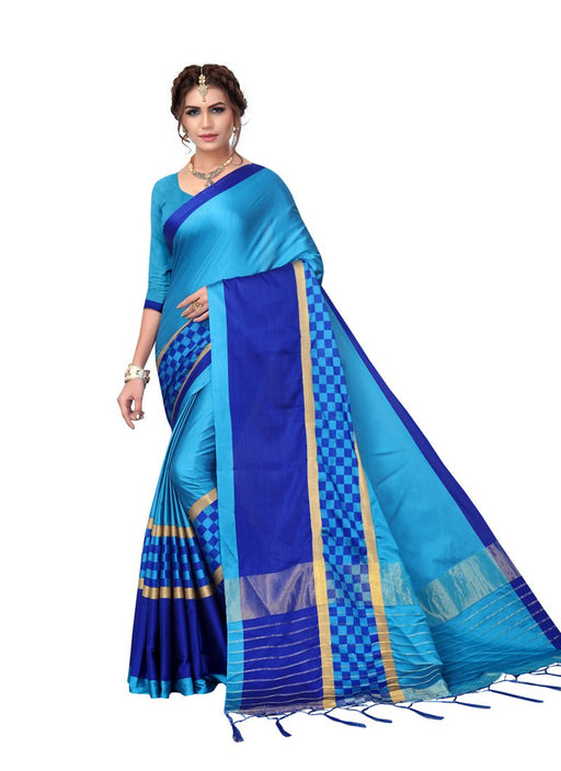 Blue, Royal Blue Color  Poly Silk Saree only in Bigswipe