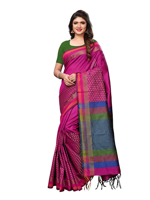 Magenta Color Tussar Silk (Art Silk) Saree only in Bigswipe