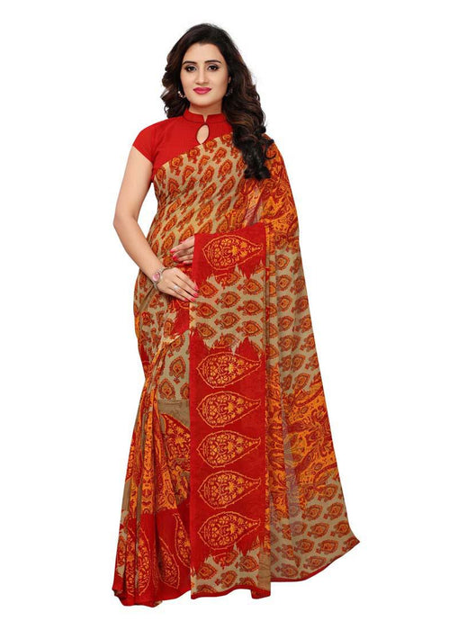 Beige, Multi Color  Georgette Saree only in Bigswipe