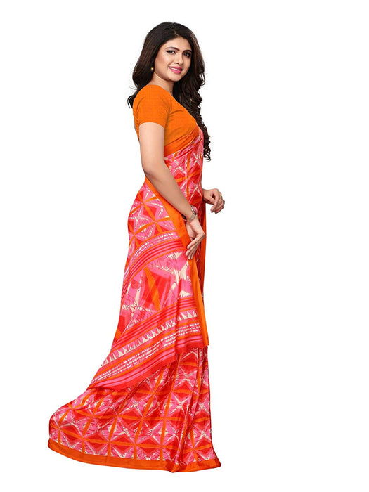 Pink, Orange, Multi Color Crepe Saree only in Bigswipe