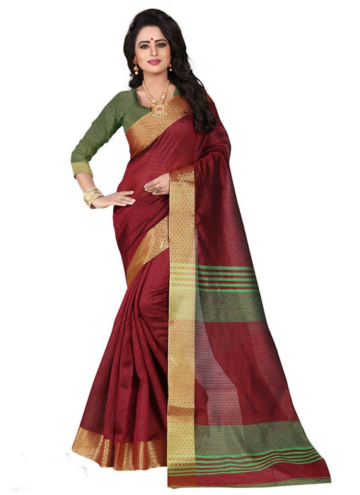 Maroon Color Art Silk Saree only in Bigswipe