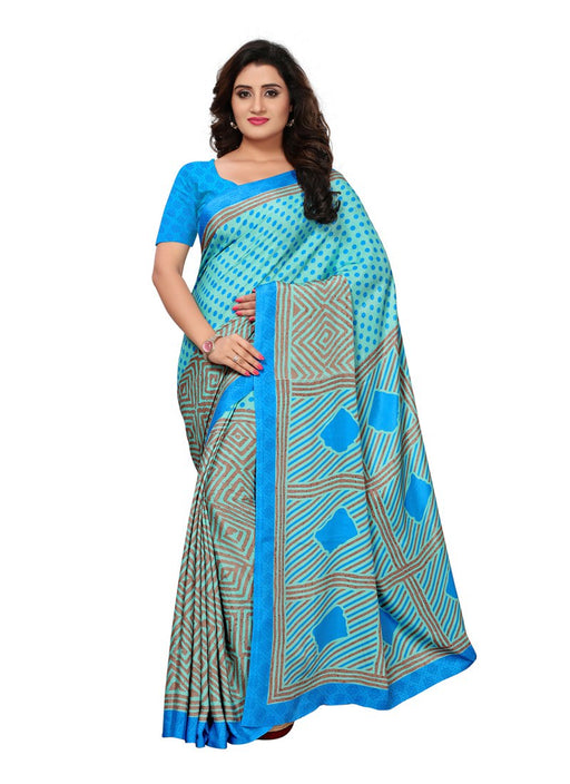 Blue, Multi Color  Crepe Saree only in Bigswipe