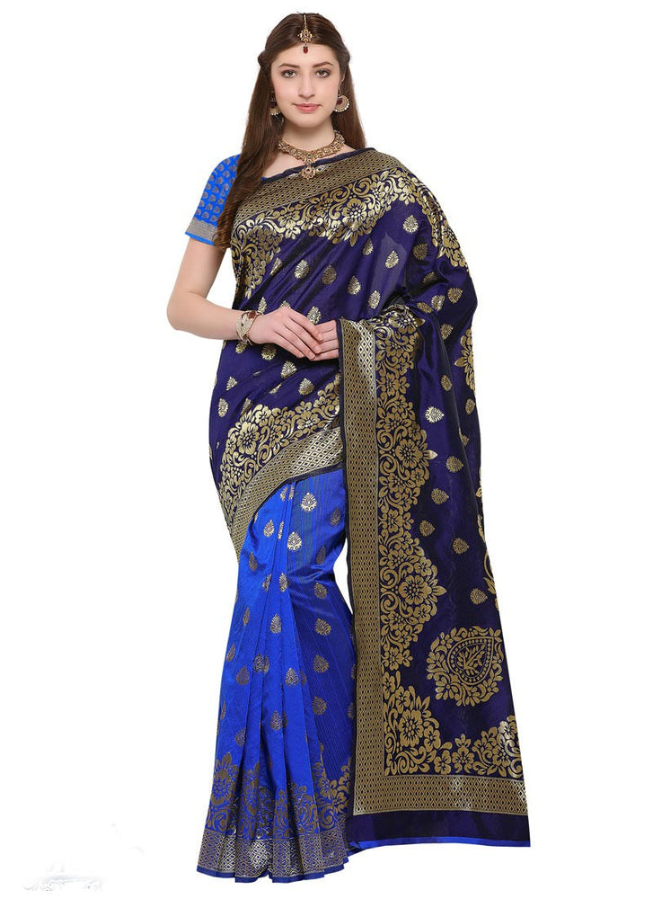 Blue Color Poly Silk Saree only in Bigswipe