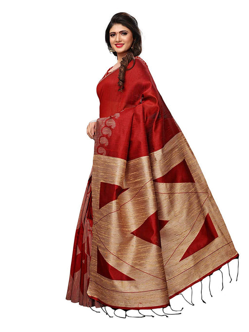 Maroon Color Tussar Silk (Art Silk) Saree only in Bigswipe