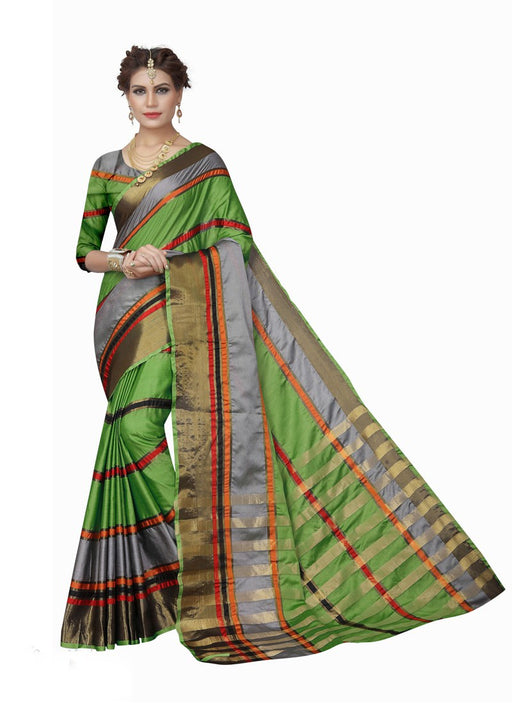 Green, Grey Color  Poly Silk Saree only in Bigswipe