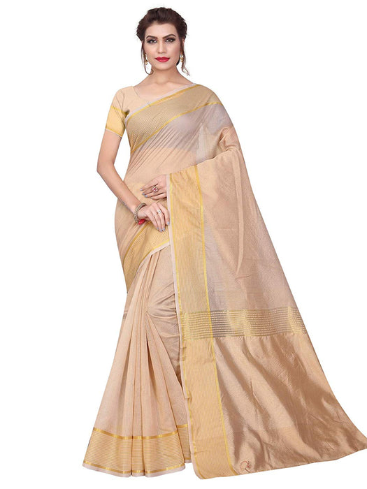 Beige Color Poly Silk Saree only in Bigswipe