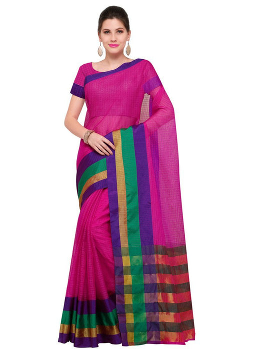 Pink,Multi Color Poly Silk Saree only in Bigswipe