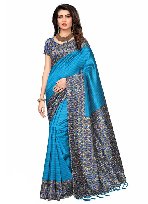 Blue Color Poly Silk Saree only in Bigswipe