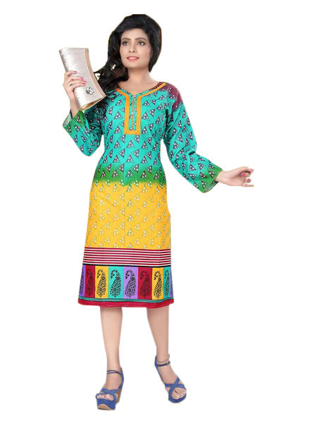 Multicolor Printed Casual Women&rsquo;s Kurti only in Bigswipe