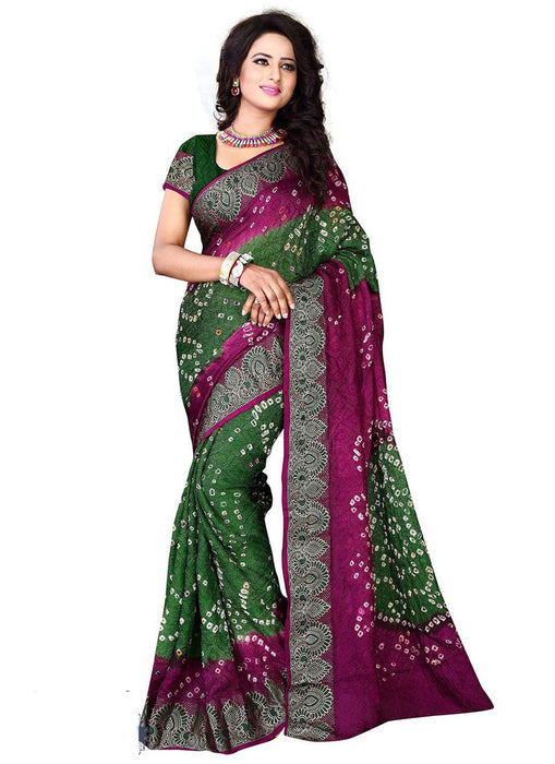 Pink,Green Color Art Silk Saree only in Bigswipe