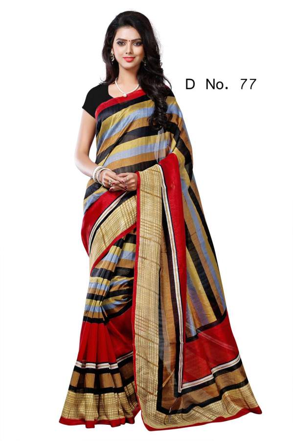 Printed Bhagalpuri Art Silk Saree only in Bigswipe