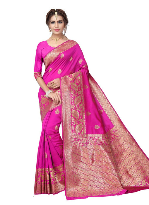 Pink Color  Poly Silk Saree only in Bigswipe